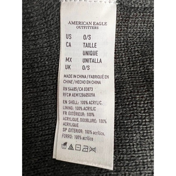 American Eagle Outfitters Ski Cap Men's One Size Gray Orange Logo Reversible - Picture 4 of 7